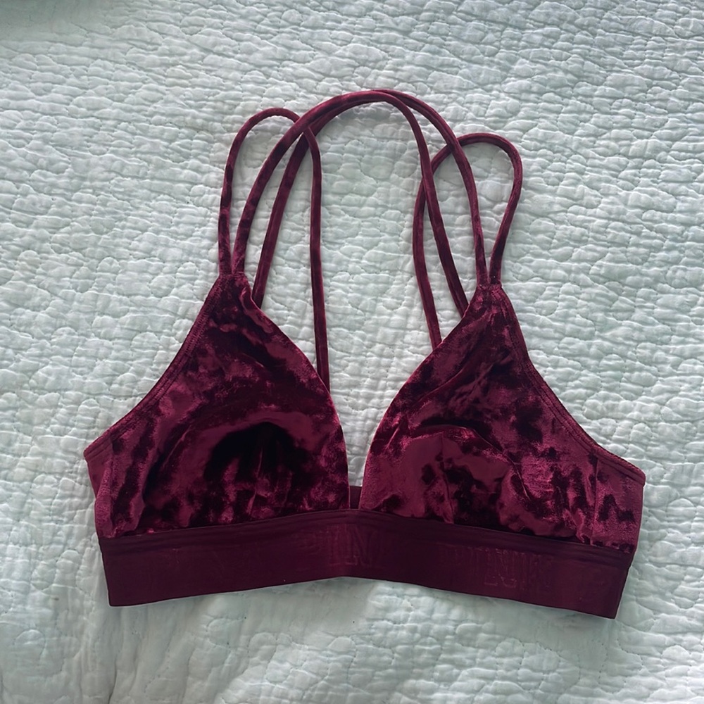 PINK velvet bralette